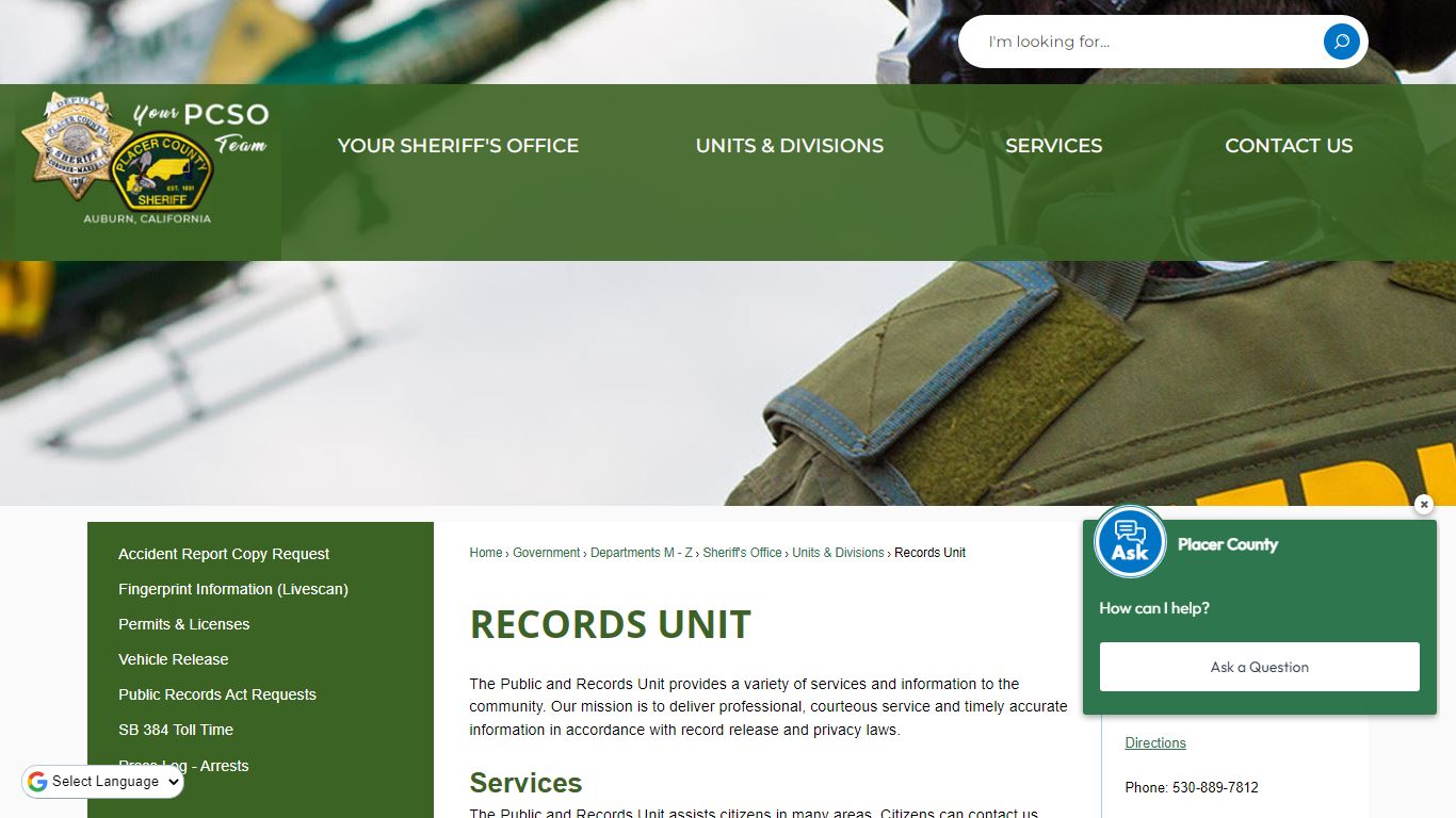 Records Unit | Placer County, CA